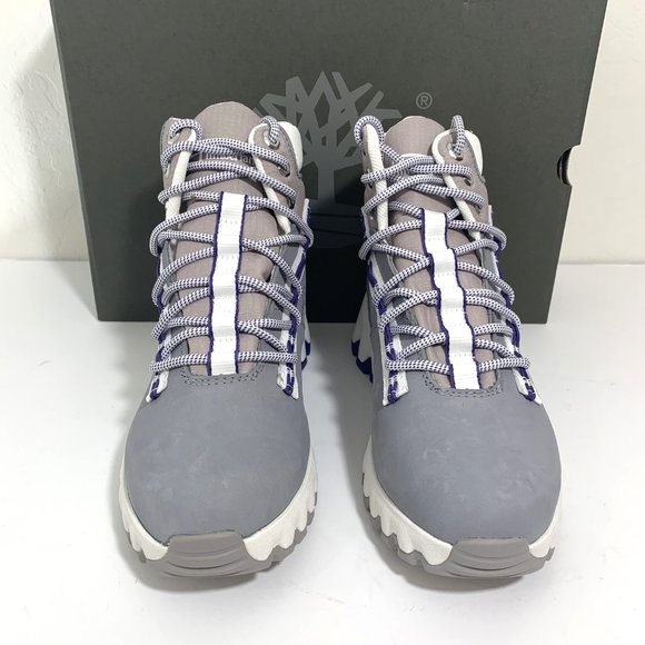 Timberland GreenStride Edge Waterproof Boots Leather Hiker Booties Grey Nubuck - Picture 3 of 8